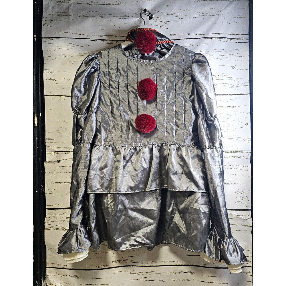 Pennywise IT Kids XL Costume Gray Clown 3 Piece Halloween Stephen King